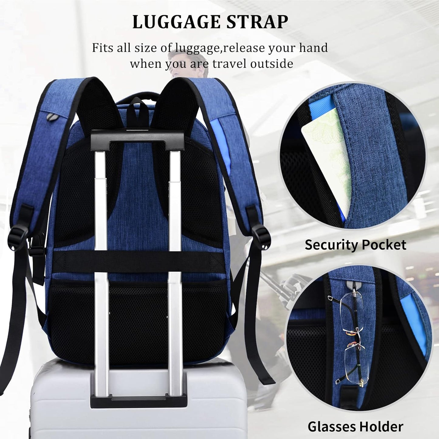 DUSLANG 17 Inch Laptop Backpack for Travel Water Resistant College Backpack for Men/Women Laptop Bag with USB Charging Port,Black - Colors B