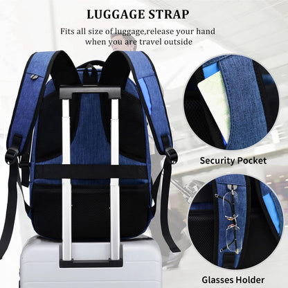 DUSLANG 17 Inch Laptop Backpack for Travel Water Resistant College Backpack for Men/Women Laptop Bag with USB Charging Port,Black - Colors B