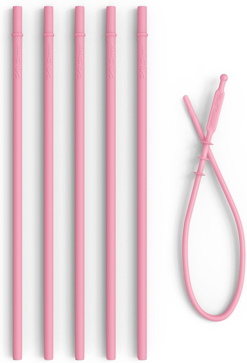 Long Silicone Straws With Stoppers for Tumblers - Slender Silicon Rubber Reusable Drinking Straws for Simple Modern, Starbucks, Yeti, rTic, Acrylic 24 30 40 oz Tumbler Cups - Flexible BPA Free