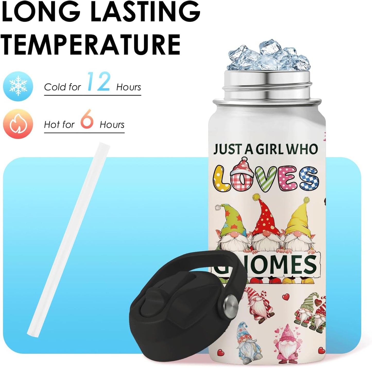 Strawberry Gifts for Kids - 16oz Pink Kids Water Bottle with Straw Lid, Stainless Steel Insulated Water Bottle, Leakproof, BPA-Free, for Girls, School, Strawberry Lover Children Birthday Gift Cup(1pc)