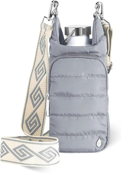 WanderFull Original HydroBag Fits Up to 32 oz Water Bottle Holder with Strap – Hands-Free Crossbody Water Bottle Carrier Bag with Phone Pocket - Colors A