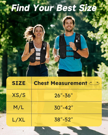 MOKURA Running Vest for Women Men, Lightweight Hydration Vest with 500ML Soft Flask & Phone Holder, Reflective Running Backpack, Adjustable Run Pack Water Bottle, Runner Marathon Essentials