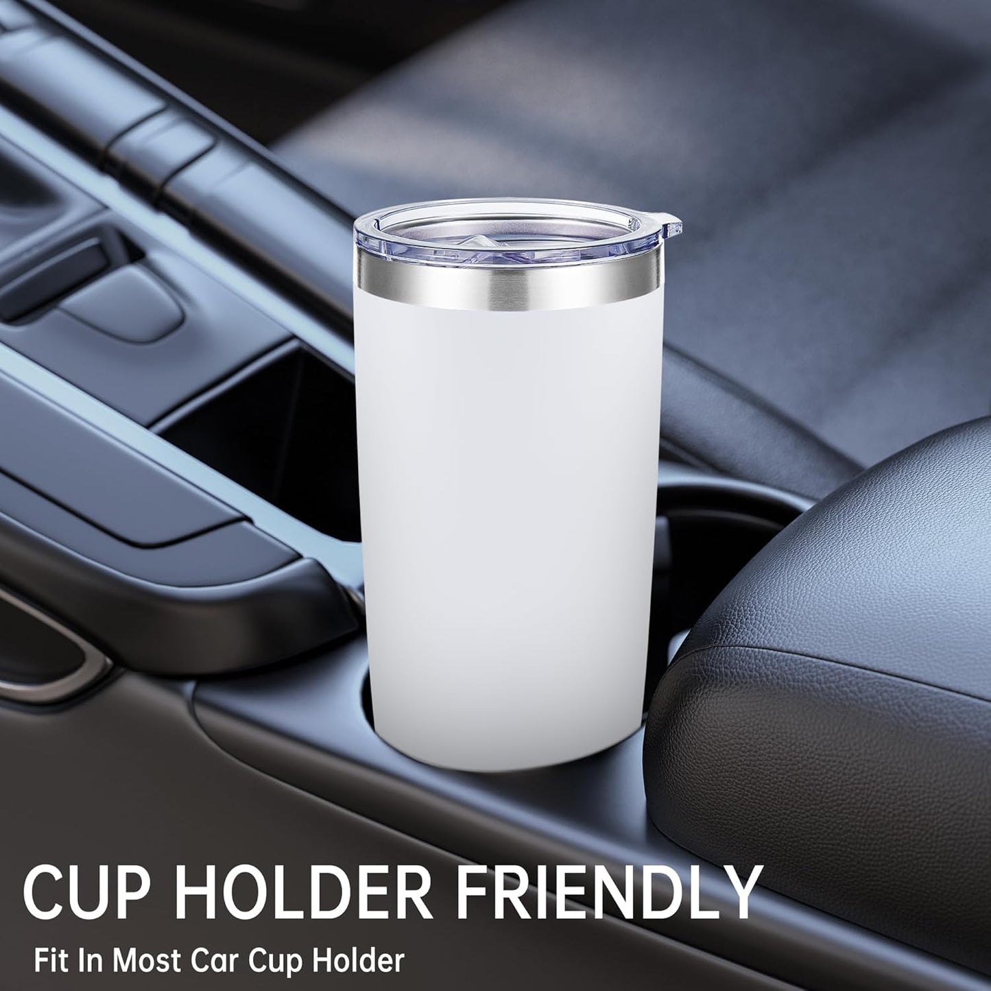 20 oz Tumblers Bulk Stainless Steel Tumbler with Lid Double Wall Vacuum Insulated Coffee Mug 20oz Powder Coated Cup for Hot and Cold Drinks, Stainless, 6 pack