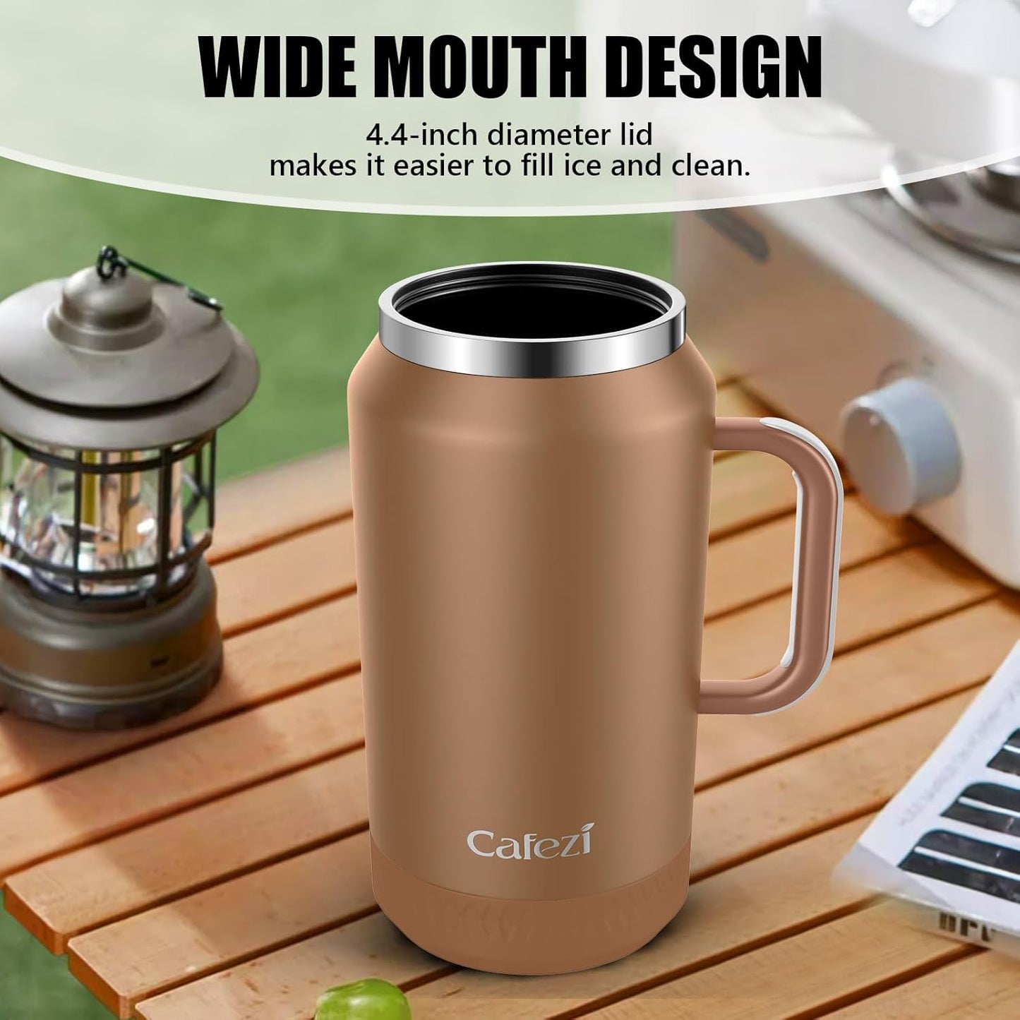 40 oz Insulated Tumbler with Top Handle and Flip Straw, Vacuum Insulated Stainless Steel Cup with Leak-Proof Lid, Sweat-Free, Fits Cup Holder, Keeps Ice Cold up to 30 Hours