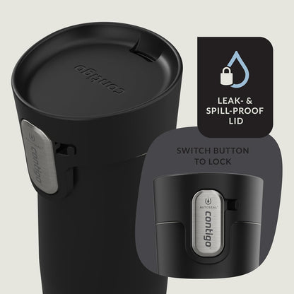 Contigo AUTOSEAL West Loop Vacuum-Insulated Stainless Steel Travel Mug with Easy-Clean Lid 12 oz Blueberry