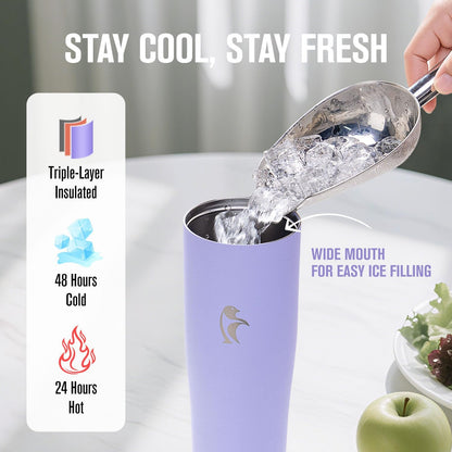 Coolflask Water Bottle 40 oz Fits Car Cup Holder, Slim Tumbler Stainless Steel with Straw & Handle, Vacuum Flask Leakproof Wide Mouth for Travel Sports Gym, Black