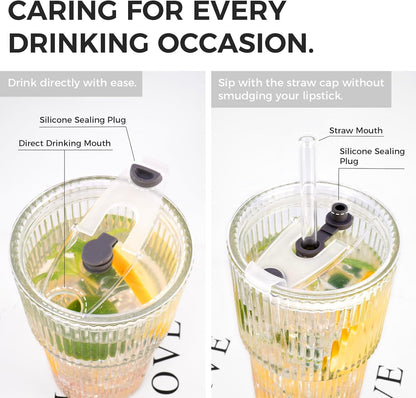 Reusable Plastic Boba Cup With Lids And Straws, 24Oz/700ml Smoothie Cups, Iced Coffee Cup, Leakproof Kawaii Cup, Boba Tumbler With Boba Reusable Straw,Double Wall Clear Bubble Tea Cup