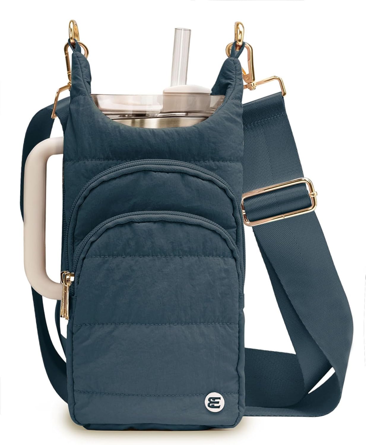 Water Bottle Holder with Strap, 40 oz Crossbody Water Bottle Carrier Sling Bag with RFID Blocking Phone Pocket for Gym Hiking Walking Travel