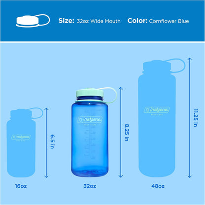 Nalgene 32 oz Wide Mouth Water Bottle | BPA-Free, Durable & Leak Proof, Lightweight Bottle for Hiking & Gym, Work & Travel