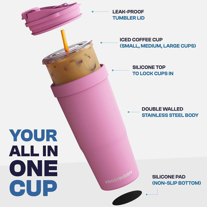Frost Buddy Togo Buddy | 30 oz Stainless Steel Vacuum Insulated Tumbler | To Go Coffee Cup – Iced Coffee Cups, Iced Coffee Sleeve, Travel Mug, Thermal Cup for Hot & Cold Drinks, Dunkin Cup (Pencil) - Colors B