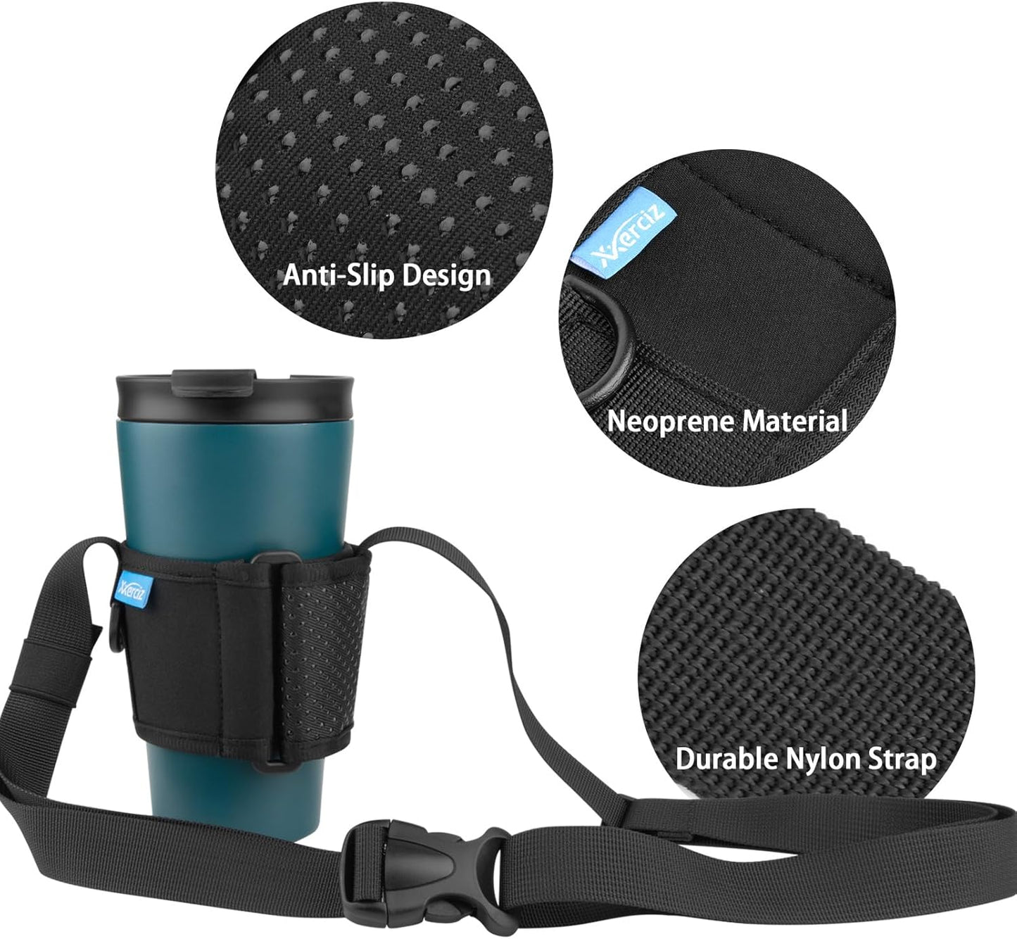 Xxerciz Tumbler Carrier Holder Water Bottle Holder with Adjustable Shoulder Strap Portable Water Bottle Sling for Walking