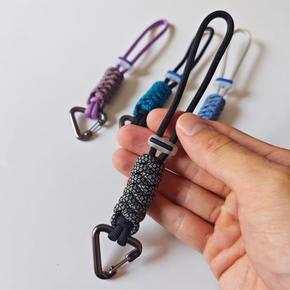 Paracord Keychain - Triangle/D-Shaped Carabiner Clip with Lanyard for Hanging Water Bottle, Key, Backpacks and More
