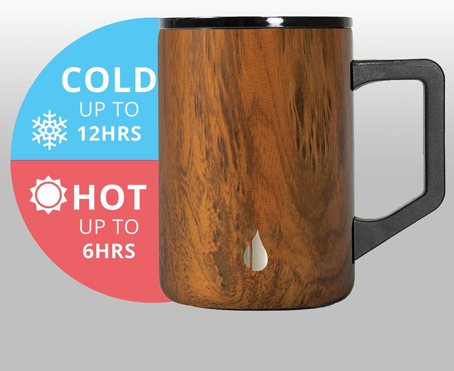 Elemental Insulated Coffee Mug - Triple-Wall Stainless Steel Summit Travel Cup for Hot and Cold Drinks - Thermal Coffee Mug with Lid and Handle for Camping, Office & Travel 16oz - Rainbow Speckle