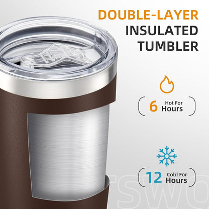 20 oz Tumbler with Lid Stainless Steel Insulated Tumblers Double Wall Vacuum Coffee Mug Powder Coated Tumbler Cups for Cold and Hot Drinks, Tropical Pink, 1 pack