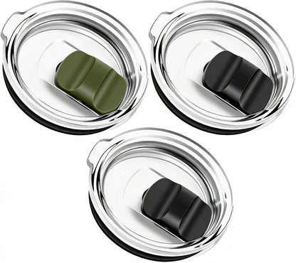 30 oz Tumbler Lid, Replacement Lids Compatible for YETI 30/32 oz Tumbler, 14 oz Mug and 35 oz Straw Mug, 2 Pack Travel Spill Proof Cup Lids Covers with Magnetic Slider Switch, BPA Free