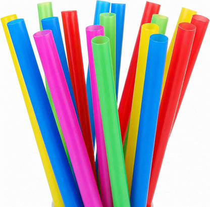ALINK 100 Extra Large Plastic Bubble Tea Smoothie Straws, 1/2" Wide X 8 1/2" Long Jumbo Boba Straws for Milkshakes, Milk Tea, Slush, Juice, Party