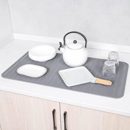 MicoYang Silicone Dish Drying Mat for Multiple Usage,Easy clean,Eco-friendly,Heat-resistant Silicone Mat for Kitchen Counter,Sink,Bar,Bottle,or Cup Green M 17 inches x 6 inches