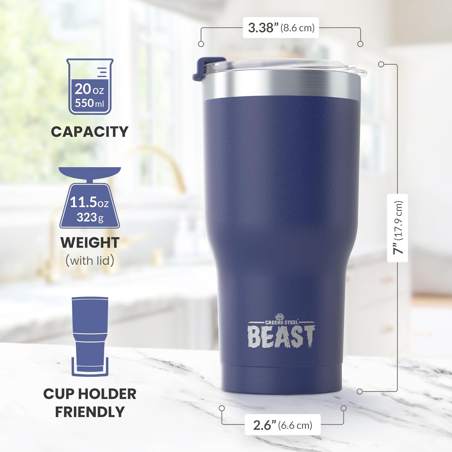 Beast 10 oz Tumbler Stainless Steel Vacuum Insulated Coffee Ice Cup Double Wall Travel Flask (Arctic White)