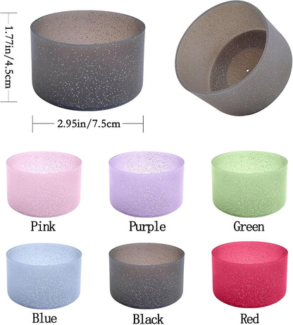 6Pcs Glitter Silicone Cup Boots for Water Bottle Fits Stanley/Owala/Hydro Flask/Simple Modern/Yeti, 2.8-3.1in Width Bottom Protector Cover Sleeve (6 Colors)