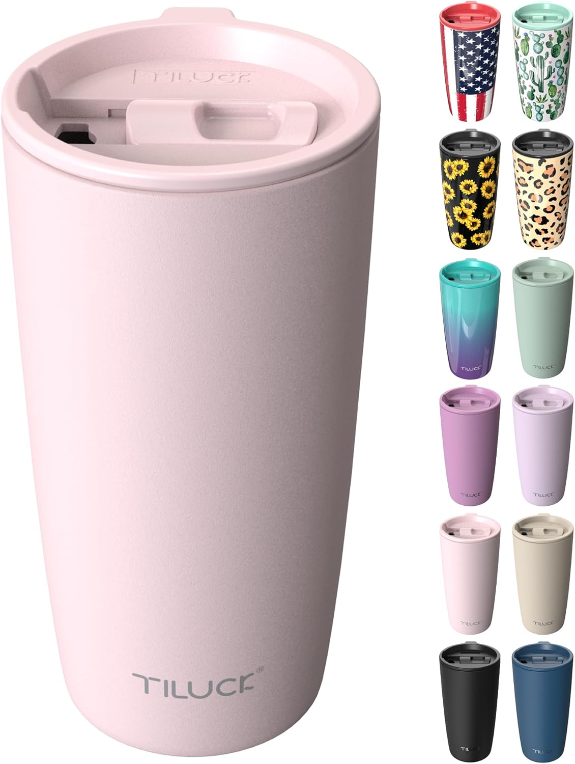 TILUCK 20 oz Insulated Tumbler with BPA-Free Lid, Stainless Steel Vacuum Travel Coffee Mug, Double Wall Coffee Tumbler（20oz，Matte DarkBlue）