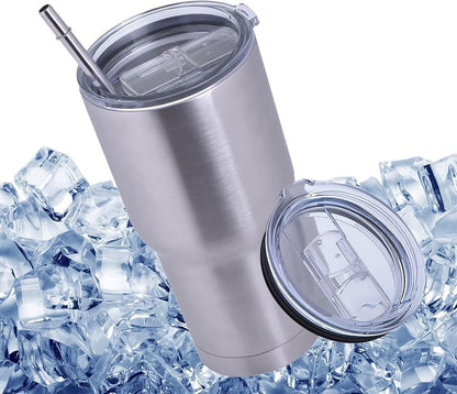 2 Replacement Lids for Stainless Steel Tumbler Travel Cup - Fits OF Inner diameter 3.7 to 3.74 INCH Yeti Rambler and others (Transparent) (30 OZ)