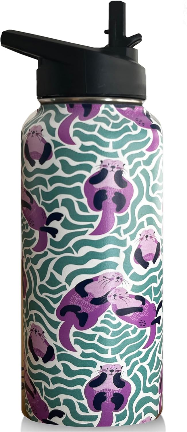 32oz Pickleball Water Bottle Insulated Vacuum Stainless Steel Tumbler Travel Mugs With Straw for Game Sport,Pickleball Accessories