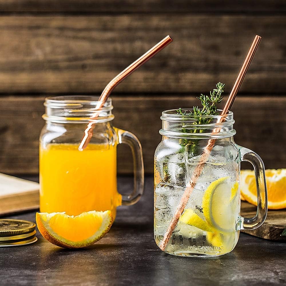 Hiware 12-Pack Reusable Stainless Steel Metal Straws with Case - Long Drinking Straws for 30 oz and 20 oz Tumblers Dishwasher Safe - 2 Cleaning Brushes Included