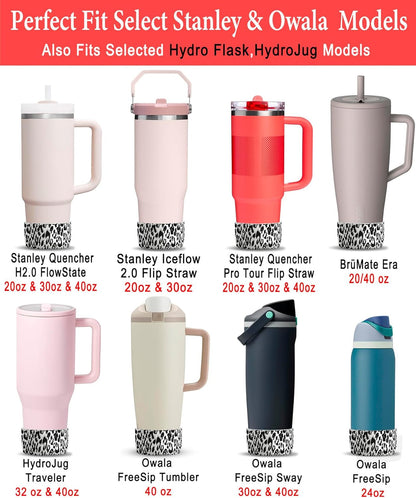 KTKUDY 2Pcs Silicone Boot for Stanley Quencher Tumbler 30 oz 40 oz & IceFlow 20 oz 30 oz & Fit Owala Freesip Water Bottle & Fit Hydro Flask & More - Cup Bottom Accessories Fit Stanley Cup