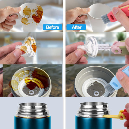 XANGNIER 4 in 1 Cup Lid Gap Cleaning Brush Set,Multifunctional Water Bottle Lid Cleaner Brush,3 Pack Water Bottle Crevice Cleaning Tool,Tumbler Lid Cleaner Brush for Stanley/YETI Cup,Kitchen Gadgets