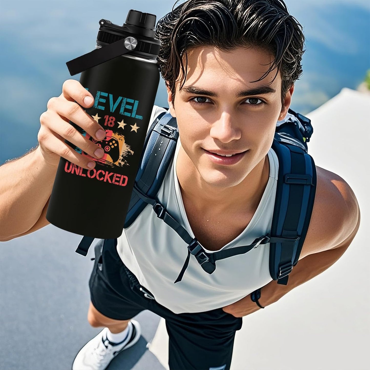 Pickleball Water Bottle 32oz | Insulated Stainless Steel Travel Tumbler with Lid Leak-Proof Keep Hot or Cold, BPA-Free |Dink Responsibly Gifts for Pickleball Lovers