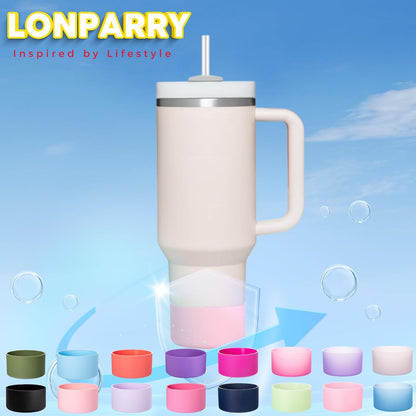 2-Pack Silicone Boot for Stanley Cup 30oz & 40oz, Anti-Slip & Noise Reducing Bottom Protector, BPA-Free Tumbler Base Cover for Quencher H2.0 30/40oz & IceFlow 20/30oz, Accessories for Car & Travel