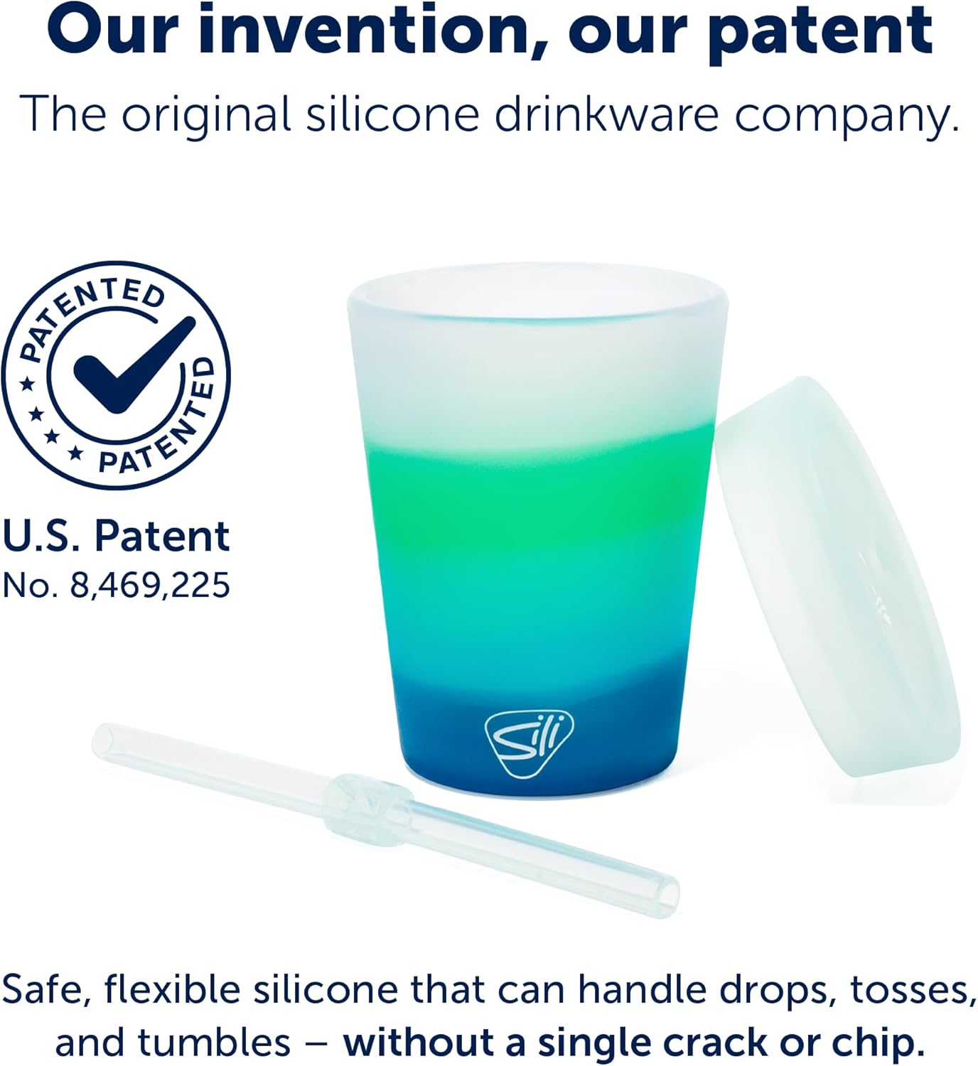 Silipint 8oz Silicone Tumbler with Straw and Lid – Unbreakable, BPA Free, Non-Toxic, Dishwasher, Microwave, Freezer Safe Tumbler Cup – Drinkware for Juice, Smoothies, Coffee (Cool Berry Crush)