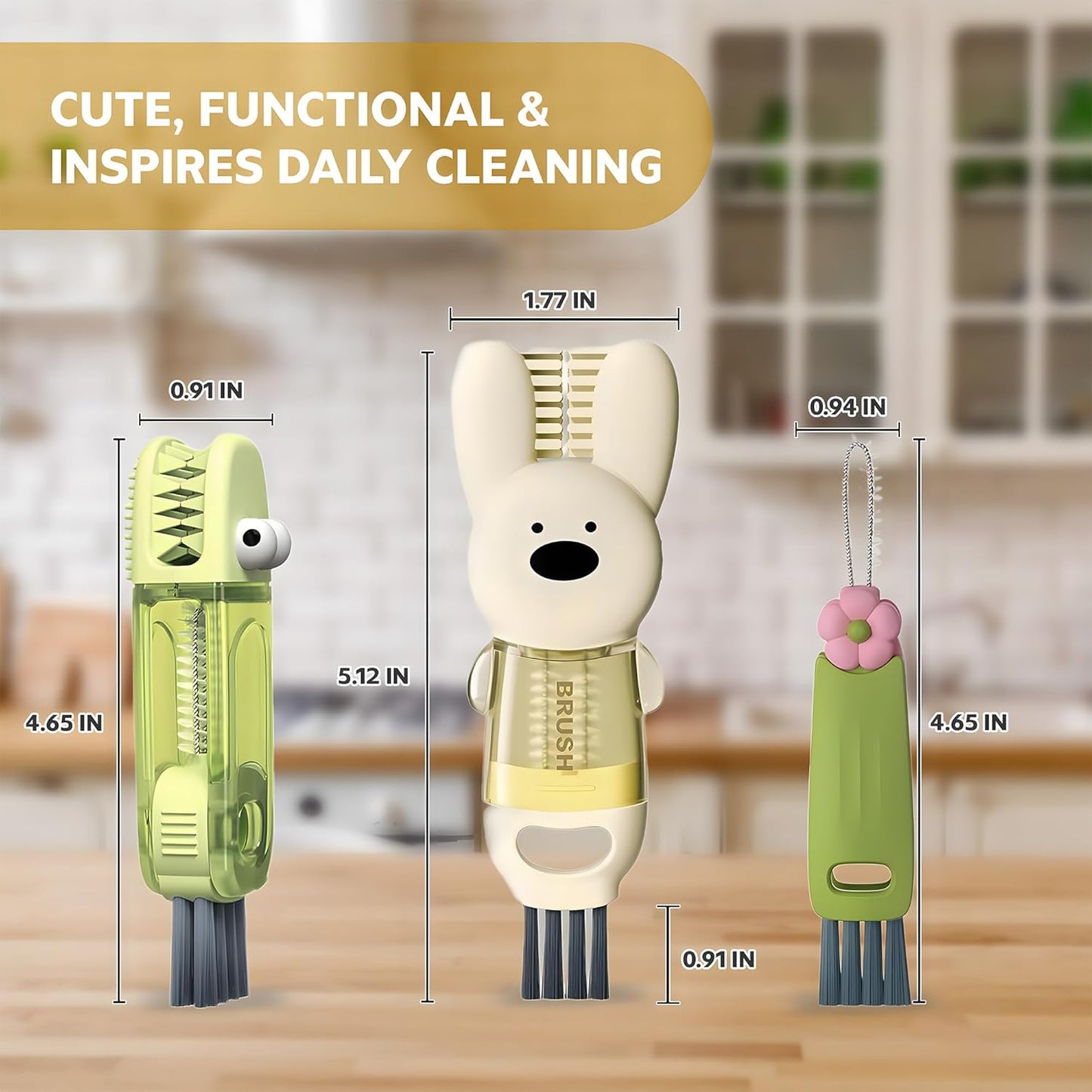Cup Lid Cleaning Brush, 3 in 1 Cup Cleaner Brush New Multifunctional Lid Cleaner Lid Brush Cleaning Tool Multipurpose Bottle Gap Cleaner Brush Blue