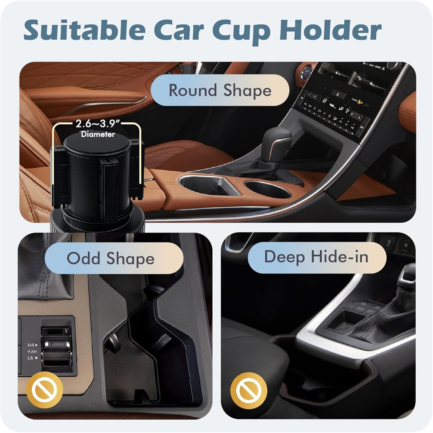 OtterVerz 11 Upgraded Car Cup Holder Tray, 3 in 1 Car Cup Holder Expander Adapter, 360° Rotating Detachable 10.5" Car Food Tray Table for Eating, Road Trip Essentials, Fits Yeti/Hydro Flask 16–46oz