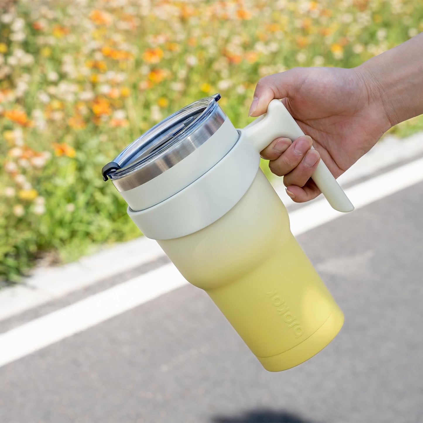 BJPKPK Tumbler With Handle And Straw Lid 40 oz Stainless Steel Insulated Coffee Tumbler Cups For Home, Office or Car,Turquoise