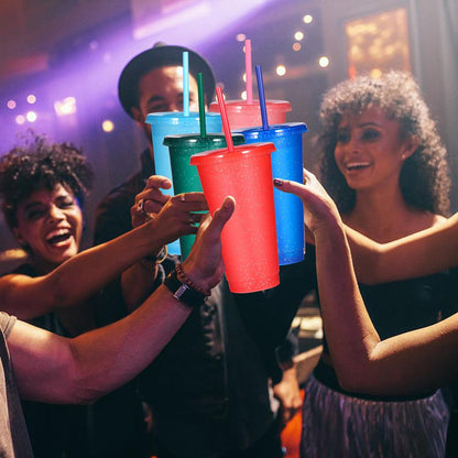 Suertestarry Tumbler with Straw and Lid,Water Bottle Iced Coffee Travel Mug Cup,Reusable Plastic Cups,Perfect for Parties,Birthdays,24oz-5 Pack (Rainbow, 5pack)