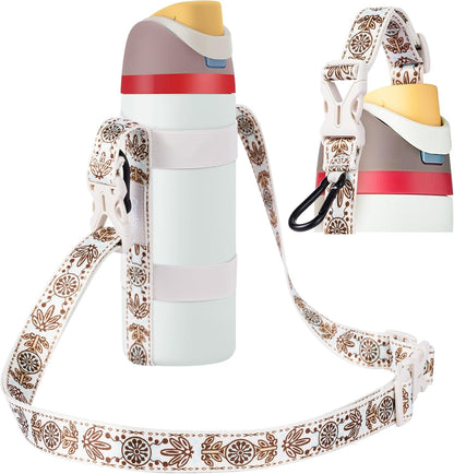 EasyAcc Water Bottle Holder Strap Sling, for Owala FreeSip 24 32 40 oz, Hydro Flask, Cirkul, Yeti, Stanley Flip, Universal Water Bottles, with Carabiner, for Walking Curise Travel (Bottle Excluded)