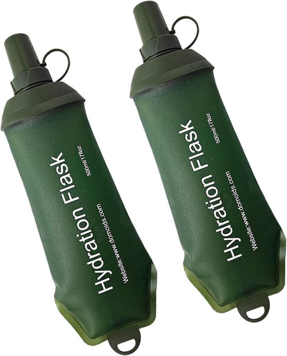 WILDREEDS 500ml Soft Flask, TPU Collapsible Soft Water Bottle for Hydration Pack, Running Vest, Folding Water Bottle for Hiking Cycling Climbing-1Pcs, White