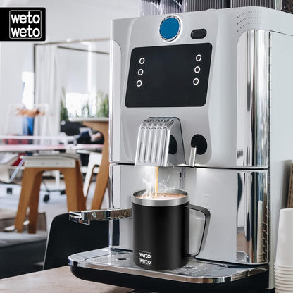WETOWETO 14 oz Coffee Mug, Vacuum Insulated Camping Mug with Lid, Double Wall Stainless Steel Travel Tumbler Cup, Thermal Coffee Mug, Powder Coated Navy Blue