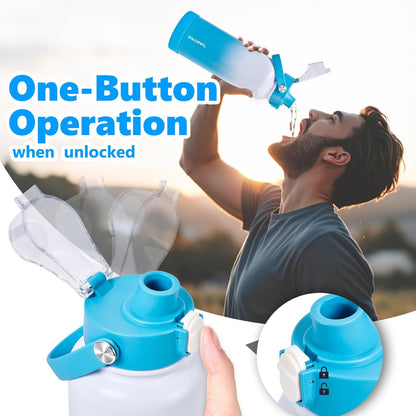 Insulated Water Bottle with Lid & Boot & Stickers, 24 oz Stainless Steel Sweat Free Bottle Keep Cold 24H, BPA-Free Sports Wide Mouth Water Bottle, BlueBlack