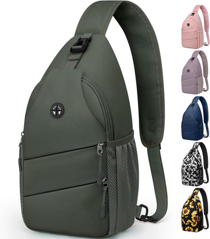 Pritent Crossbody Bags for Women Men Trendy Sling Bag Backpack Casual Chest Bag with Convertible Shoulder Strap