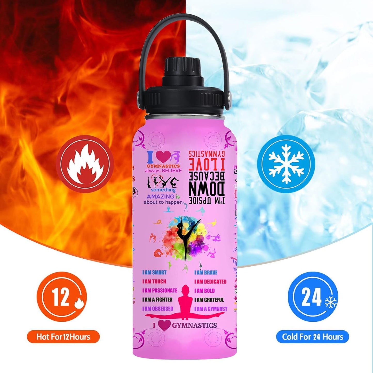 Pickleball Water Bottle 32oz Stainless Steel Insulated Vaccum with Lid, Pickleball Gifts for Pickleball Players, Pickleball Lovers, Women Girls Ladies
