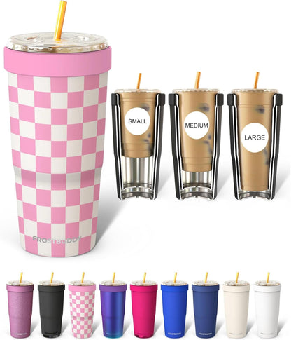 Frost Buddy Togo Buddy | 30 oz Stainless Steel Vacuum Insulated Tumbler | To Go Coffee Cup – Iced Coffee Cups, Iced Coffee Sleeve, Travel Mug, Thermal Cup for Hot & Cold Drinks, Dunkin Cup (Pencil) - Colors B