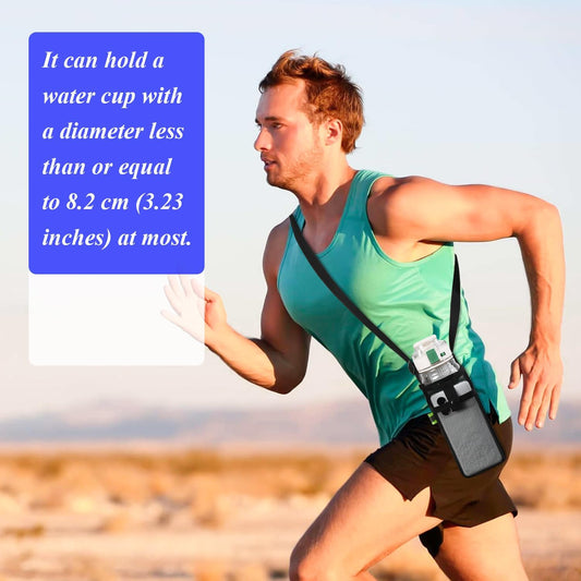 3Pcs Water Bottle Holder with Strap, Mesh Water Bottle Bag Carrier with Adjustable Shoulder for Walking and Travelling