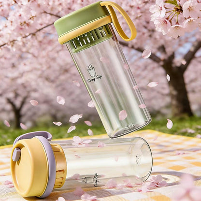 Fruit Infuser Water Bottle,17oz, Clear Water Bottle, Leakproof Plastic Water Bottle,Lightweight for Coffee, Tea, Fruit and Drinks, Shatter Proof, Reusable for Indoor & Outdoor(Orange)