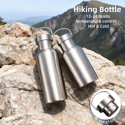 Vacuum Insulated Stainless Steel Water Bottle Insulated Water Bottle Wide Mouth Insulated Metal Bottle for Cold Drinks I BPA-Free Bottle for Travel (17oz)