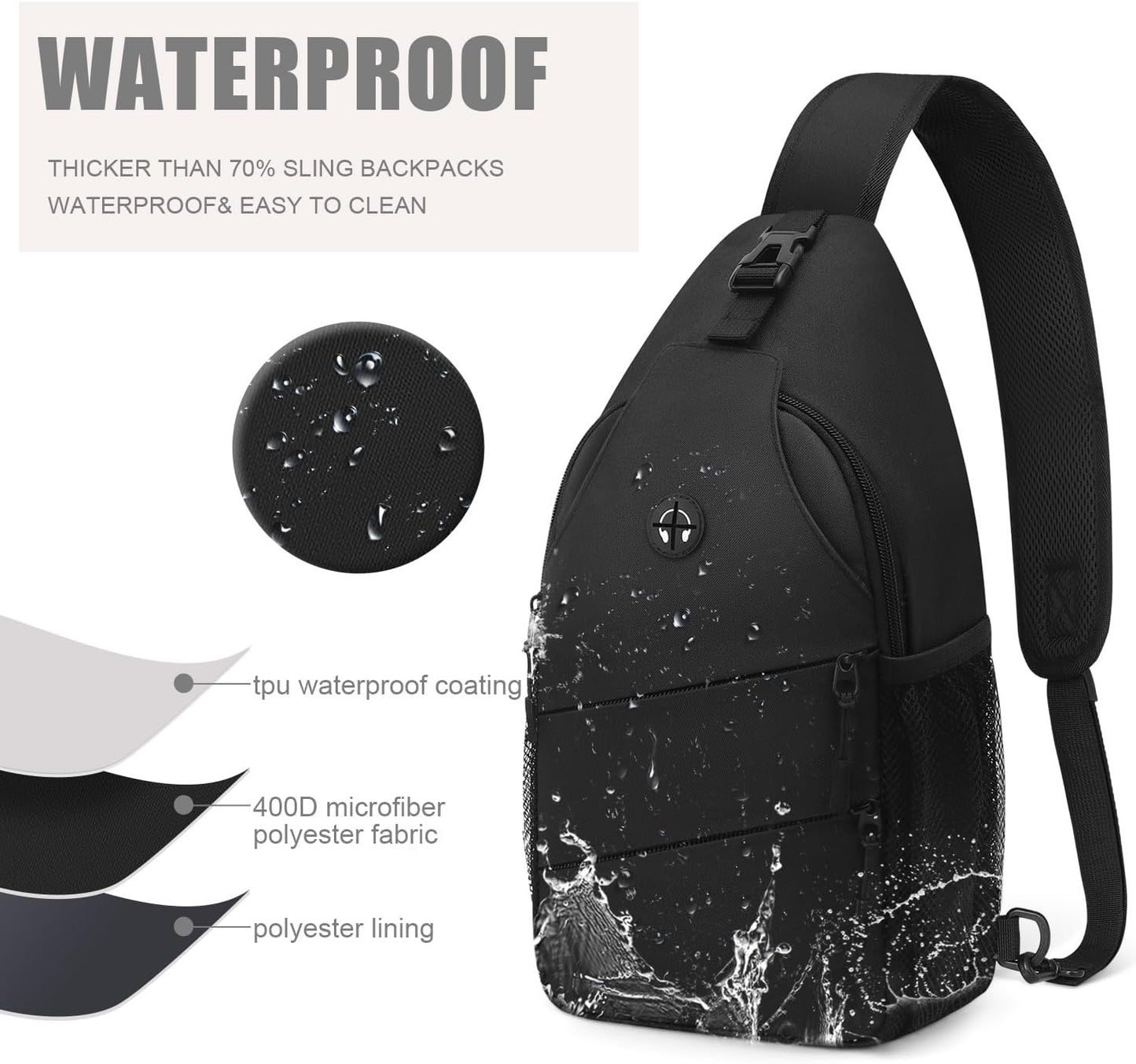 Pritent Crossbody Bags for Women Men Trendy Sling Bag Backpack Casual Chest Bag with Convertible Shoulder Strap