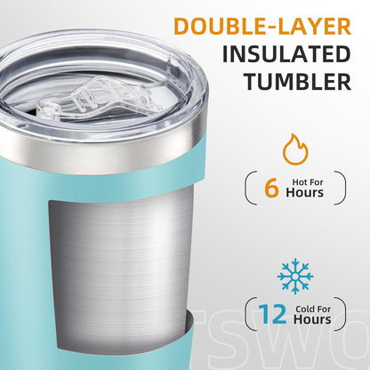 20 oz Tumbler with Lid Stainless Steel Insulated Tumblers Double Wall Vacuum Coffee Mug Powder Coated Tumbler Cups for Cold and Hot Drinks, Tropical Pink, 1 pack