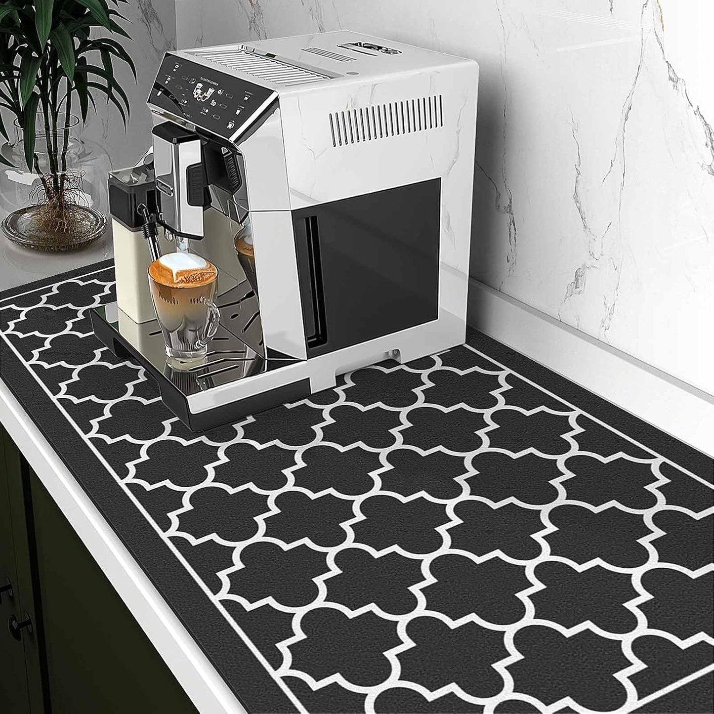 WISELIFE Dish Drying Mat Super Absorbent Drying Mat Large Dish Drying Mats for Kitchen Counter Easy Clean Dish Mat Kitchen Drying Mat15"x 18" Stylish Grey