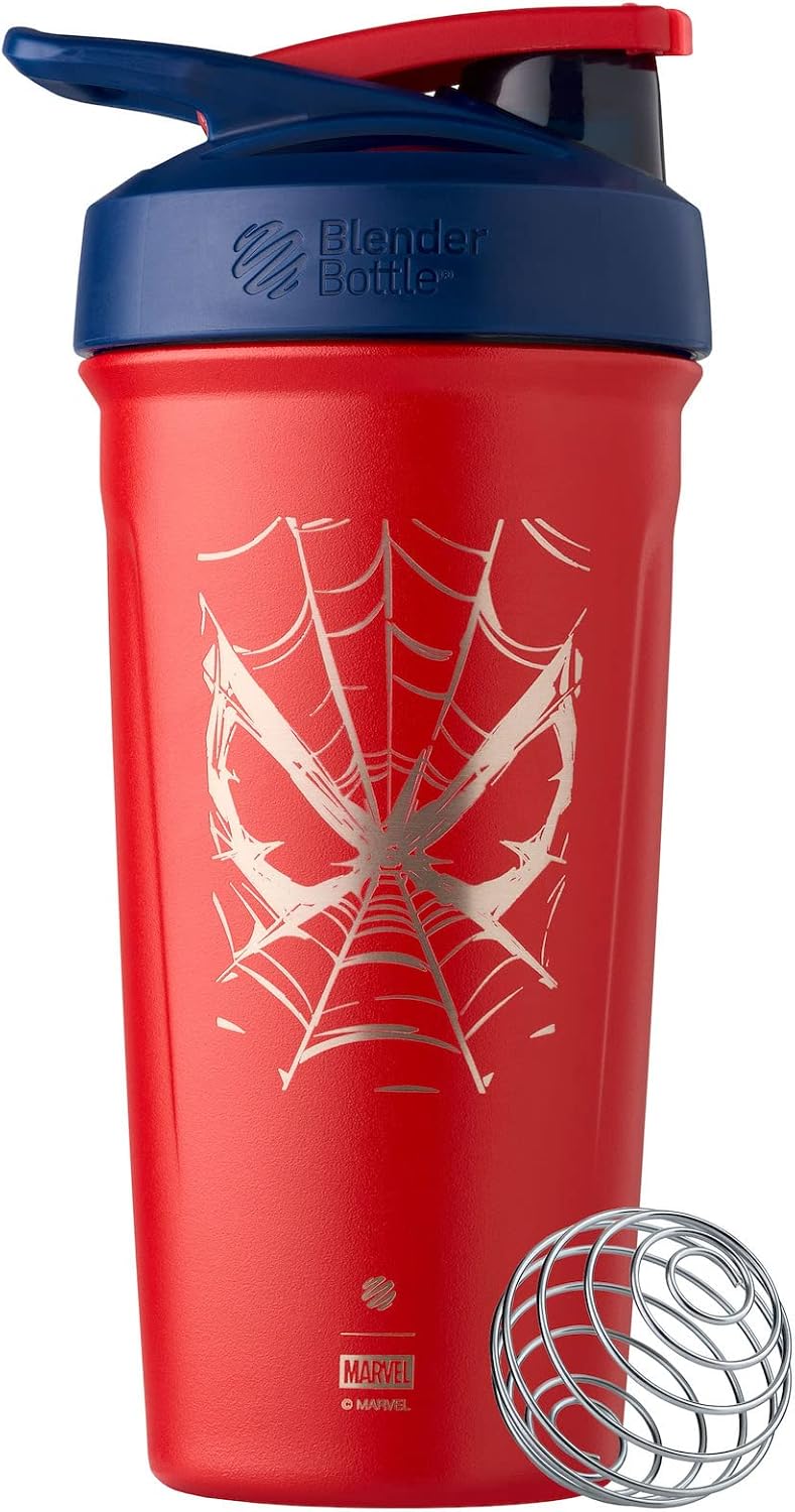 BlenderBottle Star Wars Sport Insulated Stainless Steel Shaker Bottle with Wire Whisk, 24-Ounce, Mandalorian Helmet, Protein Shakes & Hydration for Athletes & Fitness Enthusiasts, Lockable Lid